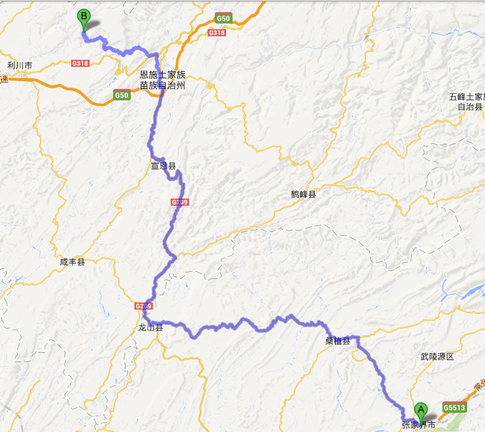 湖南省部分城市至恩施大峡谷自驾游路线
